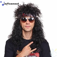 REFINEMENT Halloween Party Cosplay Wig, Fluffy Punk 70s 80s Rockstar Wig, Curvy Long Mullet Wig