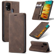 สำหรับ Samsung Galaxy M31 R etro กระเป๋าสตางค์ Case หรูหราบัตรเครดิตยืนแม่เหล็กหนังพลิกปกปลอกสำหรับ Samsung M31