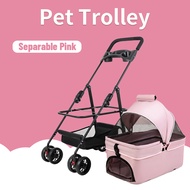 【Ready】Pet Stroller Foldable Pet Stroller Dengan Pet Cargo yang Dapat Dilepas Pet Carrier Outdoor St