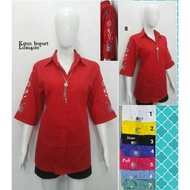 KEMEJA KATUN Embroidered cotton shirt trendyWanita 75280