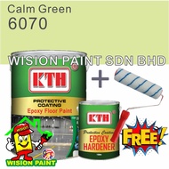 calm green 6070 / KTH EPOXY ( 5L ) + ( FREE 7" ROLLER SET ) Floor Epoxy Paint (4L+1L Hardener) Brand: KTH