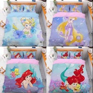 tinkerbell 長髮公主 床單套裝 床上用品 床笠 枕頭 被套 ariel 小魚仙 美人魚 rapunzel 迪士尼公主
