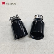 1Piece Car Black Stainless Steel Exhaust System Muffler Tip End Bevel Edge Outlet Universal Modified