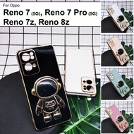 Oppo Reno7 5G Reno 7 Pro Reno 7Z Reno 8Z Cute Spaceman Phone Stand Housing Gold Accent I Ring Holder