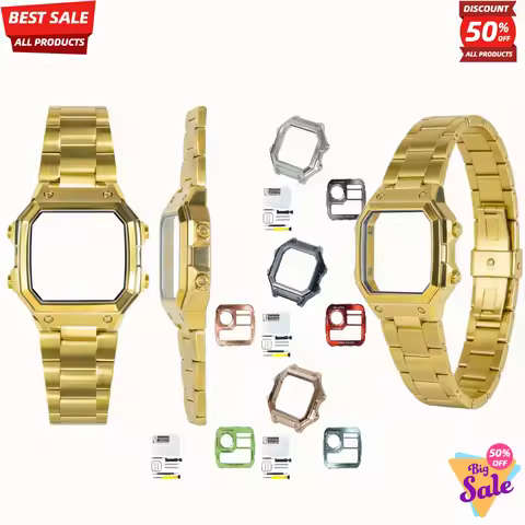 316L Watch Case Faceplate Upgrade Kit for Casio AE1200 Matte Gold Case Style Multi Color Faceplate M