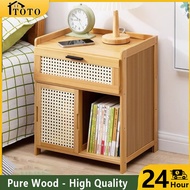 TOTO Bedside Table cabinet  side Bedside table with drawer modern Bamboo bedroom table Bedside Table