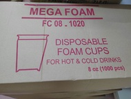 8OZ Disposable Foam Cup For Hot + Cold Drink [25pcs/pkt]