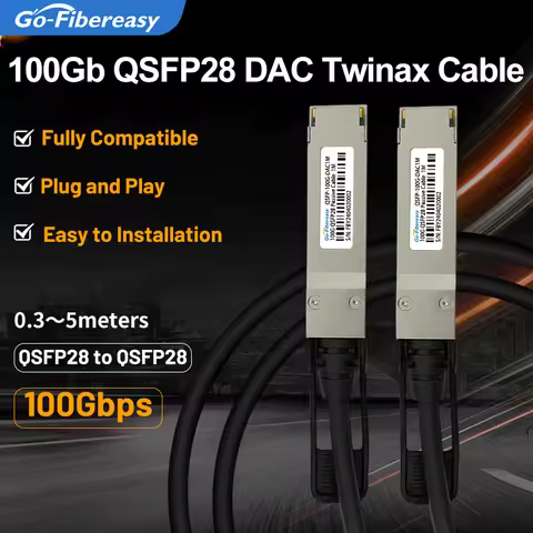 QSFP28 100G DAC Cable 0.5m,1M,2M,3M,5M 100Gb/s QSFP Passive Direct Twinax Attach Copper For Mikrotik