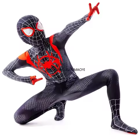 Anime Superhero Costume Miles Morales Cosplay Zentai Bodysuit Halloween Costumes