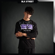 DAVIE JONES [ Black Street Project ] เสื้อยืด แขนยาว พิมพ์ลาย Graphic Oversized Fit Long Sleeve 2 La