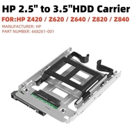 HP 2.5" to 3.5"HDD Carrier & Rail 668261-001 Drive Adapter Z420 Z620 Z820 Z840