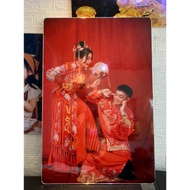 Large crystal mirrored wooden photo frame for wedding gate 50x75cm, 60x90cm