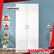 Ready Stock AUNTTON 2 Pintu Doors Layers (Almari Putih Kabinet Kayu Pakaian Baju) Wooden Wardrobe Ca