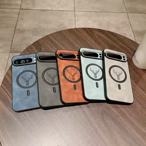 Luxury Leather Deer Phone Case for Google Pixel 7 7A 8 8A 9 9A 10 Pro XL For Magsafe Magnetic Wirele