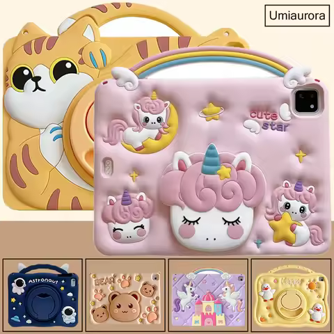 For Samsung Tab A8 A9 Plus SM-X210 SM-X110 X200 A7 S6 Lite 10.4 inch P620 T500 T220 Cartoon Kids Sil