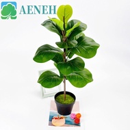 AENEH Artificial Fiddle Leaves Fig Tree, Real Touch Large Fake Ficus Tree, Green Plant Delicate Plas