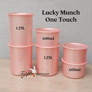 Tupperware Lucky Munch One Touch Set - 600ml / 1.25L - Rose Gold