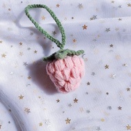 可愛手工鈎織草莓背包挂飾冬日穿搭裝飾品手帳裝飾鈎織吊飾