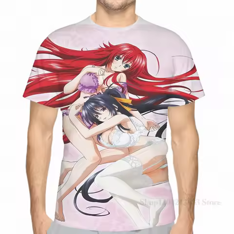 All over print Akeno and Rias High School DxD men T-Shirt women fashion girl t shirt boy tops tees S