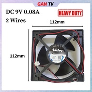 Heavy Duty DC9V 0.08A (2 Wires)112*112*25mm Nidec U11P09MS13A3-51Z32 Refrigerator Axial DC Fan GANTV