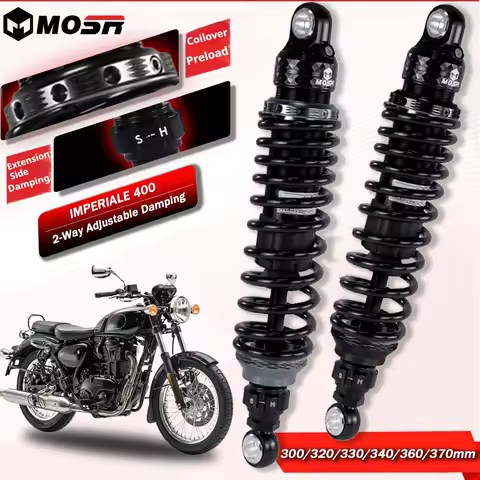 MOSR FOR Benelli Imperiale 400 Dual Adjustable Shock Absorber Preload & Rebound 300-370MM Motorcycle