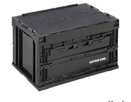 Captain Stag UL-1076 Oricon Folding Container with Flap, FD 黑 可摺疊 露營 山系 箱 儲物 Black 黑 收納 潮流 機能風 camp 