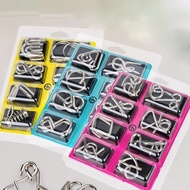 Metal Wire Puzzle Set IQ Mind Brain Teaser Puzzles Game Unlocking Puzzle Brain Teaser Kids lameintmy