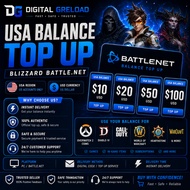 Blizzard Battle.net USA Balance Top Up (US) – $10 / $20 / $50 / $100 PC Game
