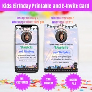 Customised Digital Kids Birthday E-Card | WhatsApp Card | Instant Delivery | English / Malay | Birth