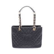 【二手】香奈兒 Matelassé Grand Shopping Tote Bag GST A50995 黑色魚子醬紋小牛皮（粒面小牛皮）GST 鏈條手提包 女士