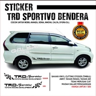 Stiker Mobil Cutting Stiker TRD Sportivo hitam Model Bendera Mobil Avanza Xeniai