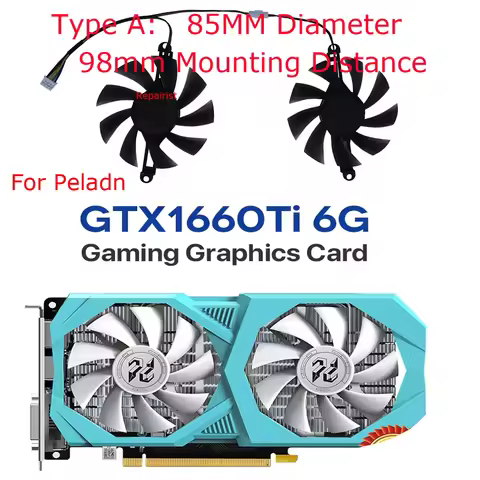 Video Card Fan,XY-D09015B,2Pcs/Set,For PELADN RX 5600 6GB,For PELADN GTX 1660 Super 6GB Gaming,For P