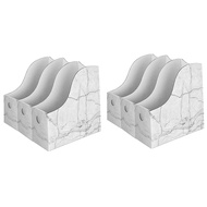 (AZUV) 2X Sturdy Cardboard Magazine Holder Waterproof Magazine Storage Box Book Bins Desk File Holde