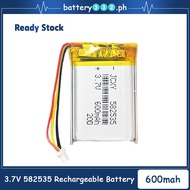 &582535 602535 3.7V 600mAh Rechargeable Lithium Polymer Battery Li-ion Cell For DVR GPS LED Lights S