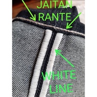 celana denim selvedge accent 15 oz / celana panjang pria high quality - whiteline motif 33