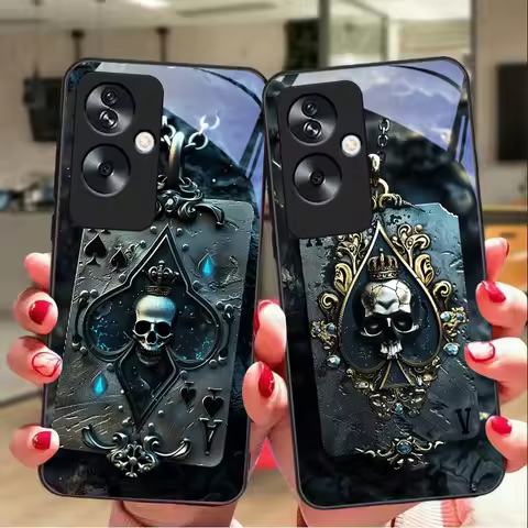 Skeleton Pendant For Oppo A79 5G 58 78 74 60 4G Reno 11F Realme GT 6 11 Note 50 10 C55 X2 Tempered G