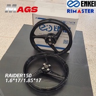 New Enkei Mags 3 spoke for Suzuki Raider150 Carb/FI Front Disc 4 holes Rear Disc 3 Holes 1.6x17/1.85