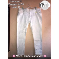 White Skinny Jeans Plussize Ladies Size 42 (bundle)