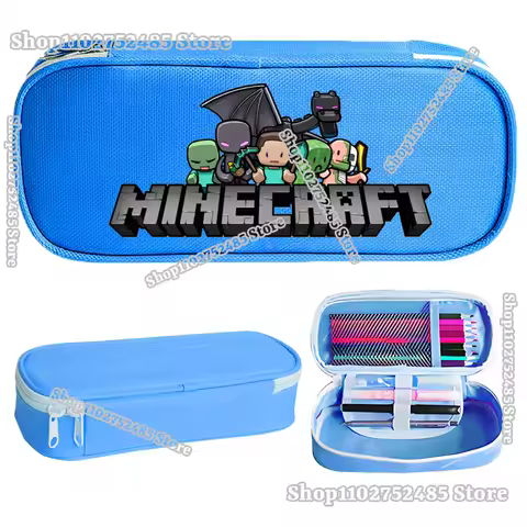 Game Pixel Block Pencilcase Large-capacity Pencil Case Cartoon Creeper Pencilbag Students Stationary