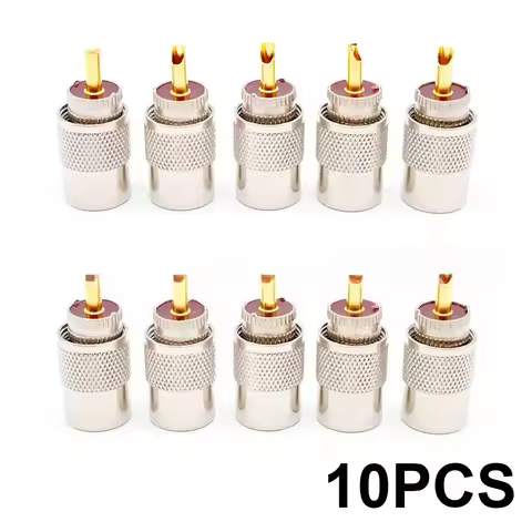 1/5/10PCS UHF PL-259 Male RF Connector 58mm Tail Hole Split Type for RG58 LMR-400 Coaxial Cable Ante