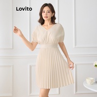 B112-DEC-A-1-Short-sleeve pleated dress-DRB112ED213  B112-DEC-A-1-gaun berlipat lengan pendek-DRB112