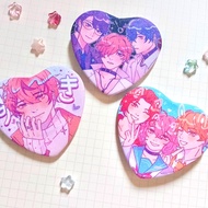 ✰ Utaite Aranarumey XYZ Glitter Heart Badges 🍸 ✰