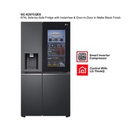 LG GC-X257CQES | 674L Side-by-Side Fridge with InstaView & Door-in-Door in Matte Black Finish