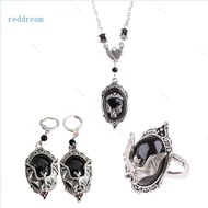 REDD for Vampire Bat Rings For Men Women Silver Bat Earring Halloween Diamond Necklac