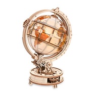 RoboTime 地球儀(可當夜燈)-3D木質益智模型ST003(公司貨)