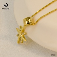 NT108 Gold plated silver COATED Gold Necklace And Pendant 92.5% Sterling Silver Chain