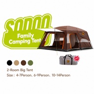 SODOO Genuine Khemah Unta Camel Tent 10-14Person Large Camping Camel Family Tent Outdoor Double Laye