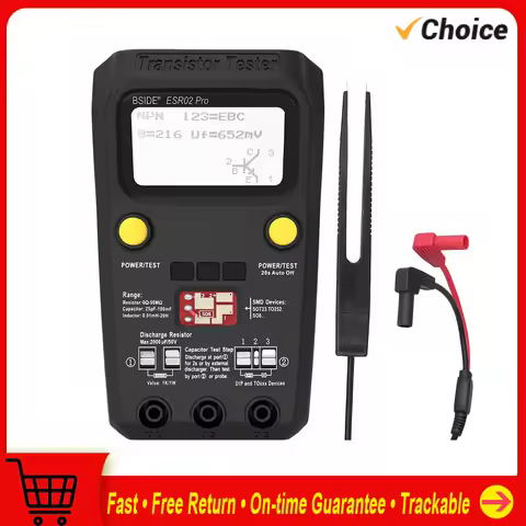 BSIDE ESR02 Pro Transistor Tester Digital Tester Diode Triode Resistor Capacitance Inductance MOSFET