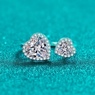 X-039 925 Silver Women's Ring, 2.5 Carat Moissanite (Including Certificate)/8mm+5mm Heart-Shaped Zir