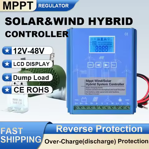 12V 24V 48V 5000W MPPT Hybrid Wind Solar Charge Controller 8KW 3KW 8000W 2000W Wind Turbine PV Syste